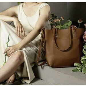 Henny + Lev DANIELLE New Vegan Leather Everyday 2-in-1 Tan Tote Shoulder Bag